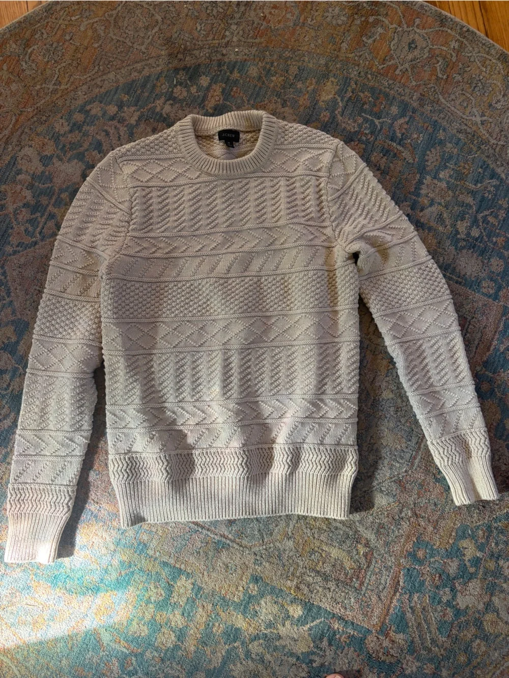 J. Crew Cream Cable-Knit Crewneck Sweater